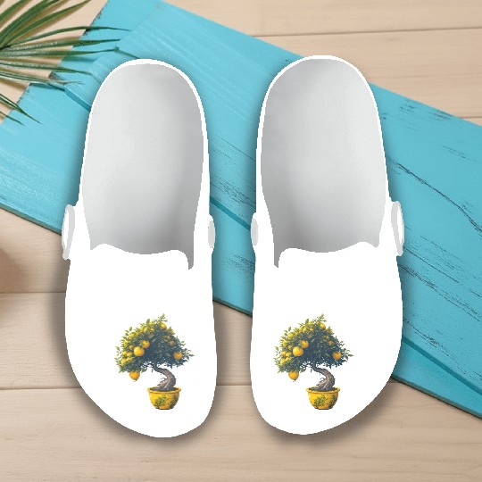Lemon Bonsai Tree Slip On Clogs