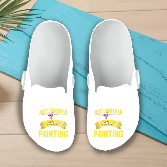 Wine Drinker with Painting Problem Wine Lover Funn Slip On Clogs
