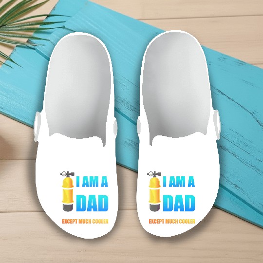 Scuba Diving Dad Snorkeling Deep Sea Diver Slip On Clogs