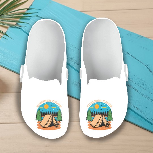 Happy Summer Camp Camping Lover FunnyT-Slip On Clogs