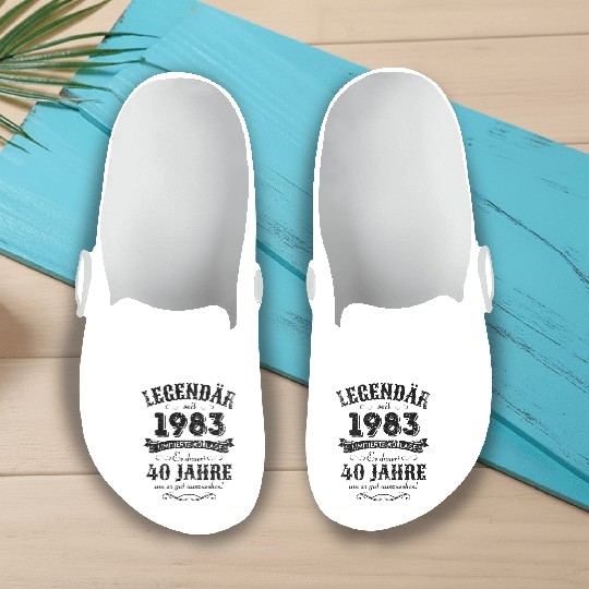 40th Birthday Vintage 1983 Slip On Clogs