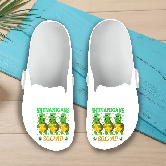 Shenanigans Squad St. Patrick’s Day Cute Turtle Slip On Clogs