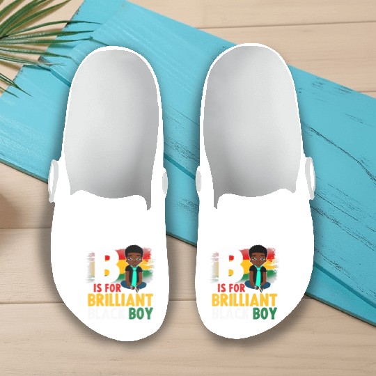 B Is For Brilliant Black Boy Black History Month A Slip On Clogs