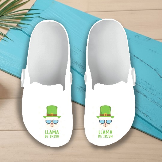 LLama be Irish Lama Alpaca St. Patrick's Day Slip On Clogs