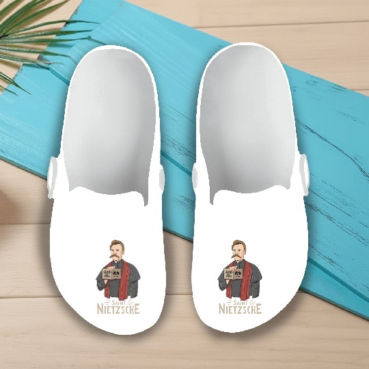 Saint Nietzsche Design for a Philosophy Student Slip On Clogs