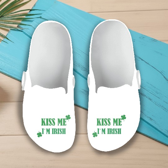 kiss me im irish Slip On Clogs