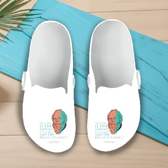 Socrates Stoic Philosophy Quote Slip On Clogs
