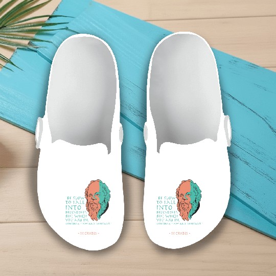 Socrates Stoic Philosophy Quote Slip On Clogs