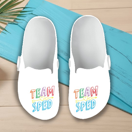Team Sped Awareness Special Education Teacher Slip On Clogs