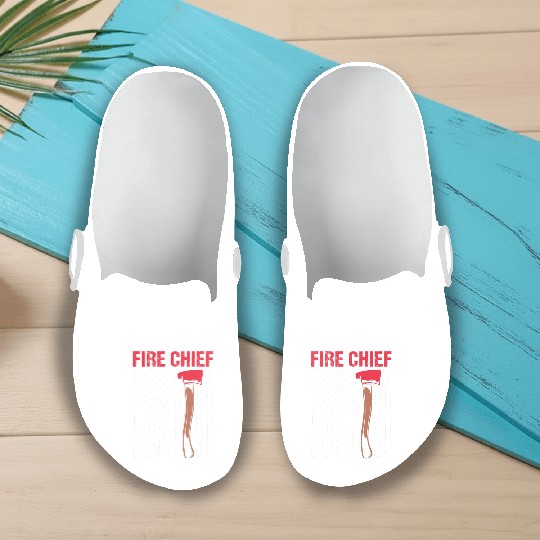 American Flag Patriotic Firefighter Fire Chief Slip On Clogs
