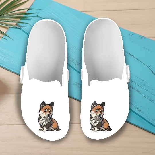 Akita Inu Puppy Slip On Clogs