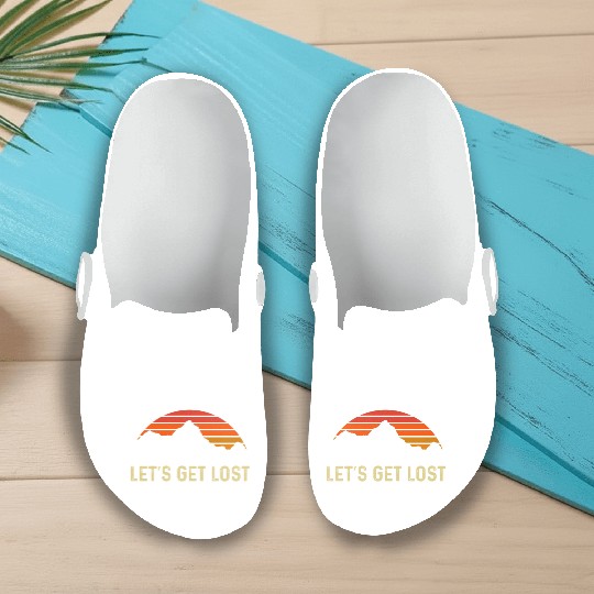 Let us get Lost Wanderlust funny Hiking Slip On Clogs