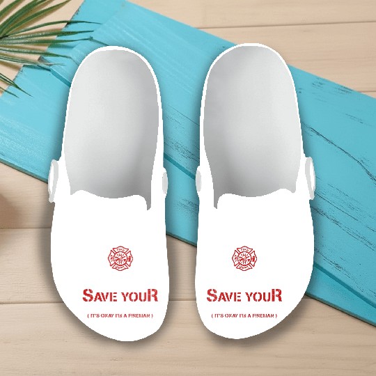 Keep Calm Let Me Save Your Kitty Firefighter Slip On Clogs