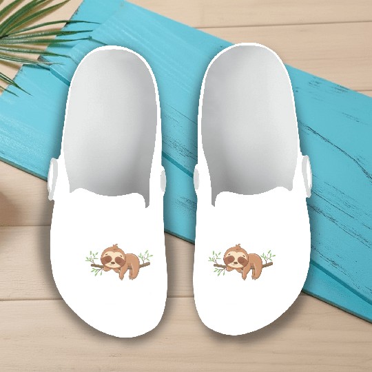 Official Sleep Slip On Clogs Cute Funny Sloth Napping