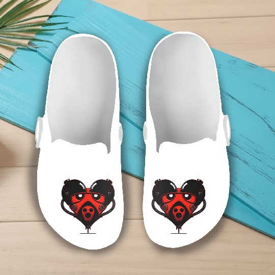 Robot Heart Slip On Clogs