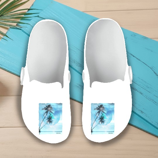 Artistic Dubai United Arab Emirates Palm Tree Slip On Clogs
