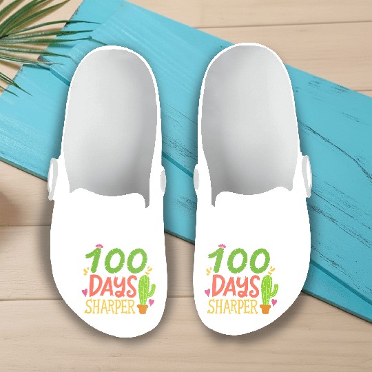 100 Days Of School Student Teacher Cactus Slip On Clogs