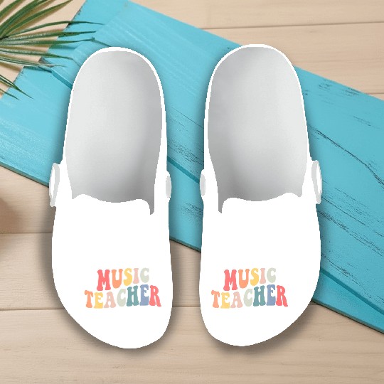 Groovy Music Teacher Team Back To School Slip On Clogs