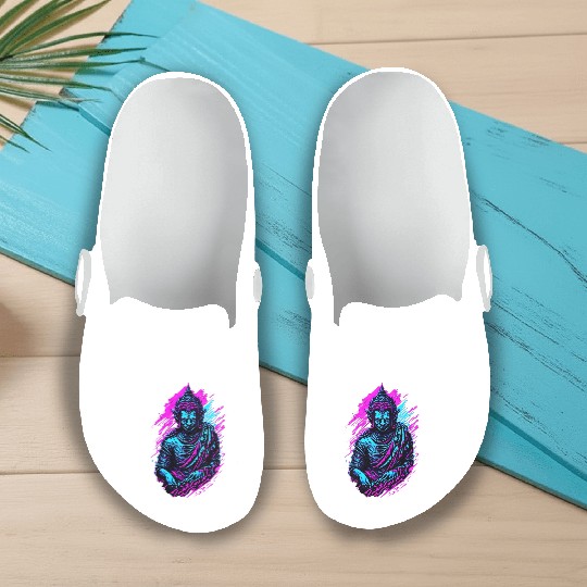 Neon Buddha Slip On Clogs