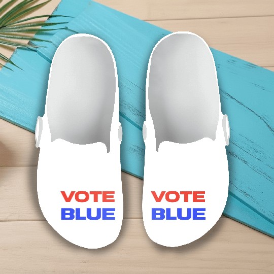 Vote Blue Democratic Party Liberal Voting Slip On Clogs