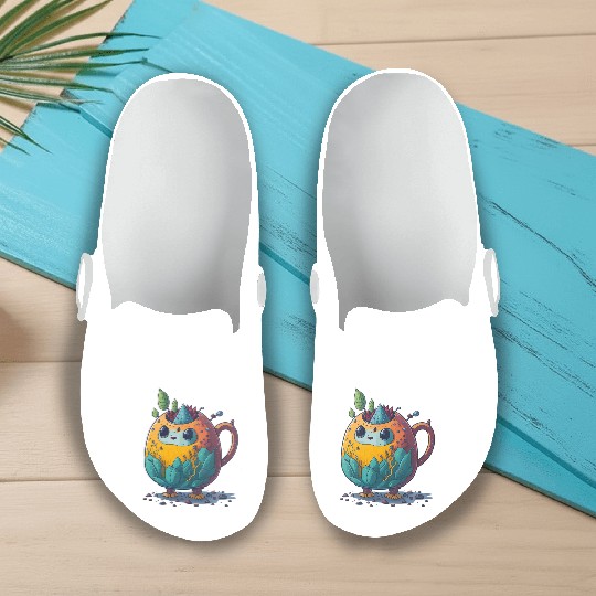 Colorful Tea Bot Slip On Clogs