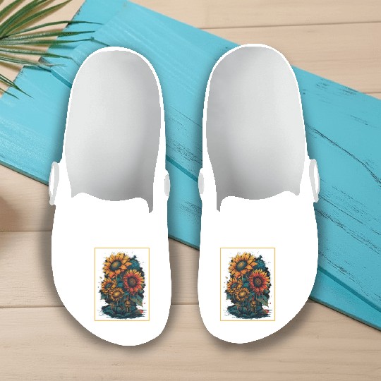 Psychedelic Sunflowers Garden Nature Lover Slip On Clogs