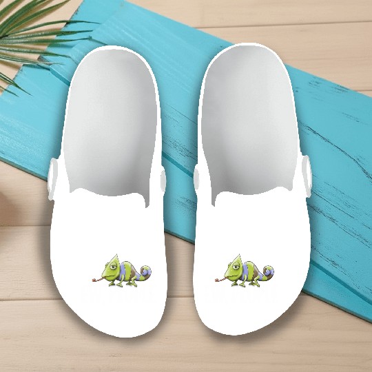 Ew People Grumpy Chameleon Lovers Sarcastic Joke Slip On Clogs