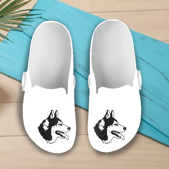 husky dog Slip On Clogs