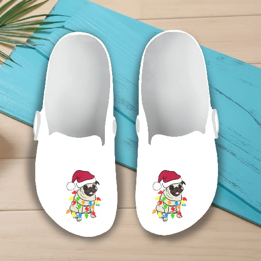 Pug Santa Pug Slip On Clogs