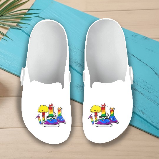 Gay Pride Rainbow Flag Science Teacher Slip On Clogs