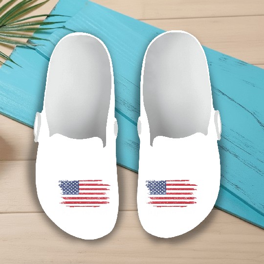 In God We Trust Us Flag Patriotic Slip On Clogs