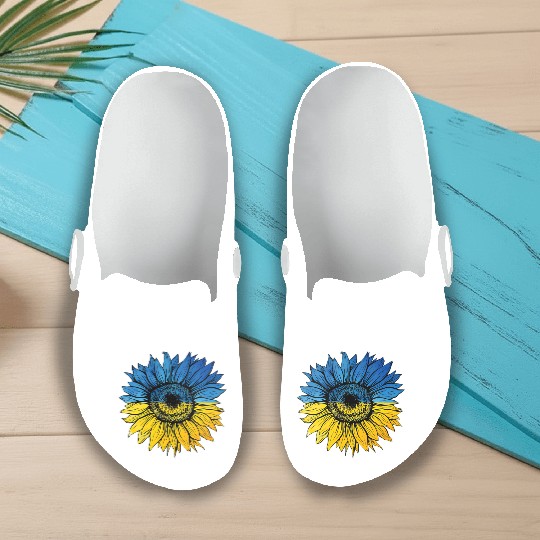 Sunflower Ukraine Ukrainian Flag Stand With Ukrain Slip On Clogs