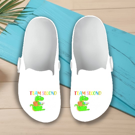 MB35 Team 2nd Grade Dinosaur Back To School Teache Slip On Clogs