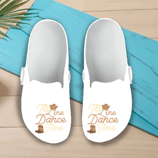 It's Line Dance Time Western Country Music Slip On Clogs