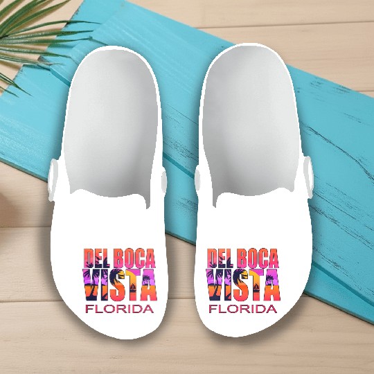 Del Boca Vista Retirement Community Novelty Slip On Clogs