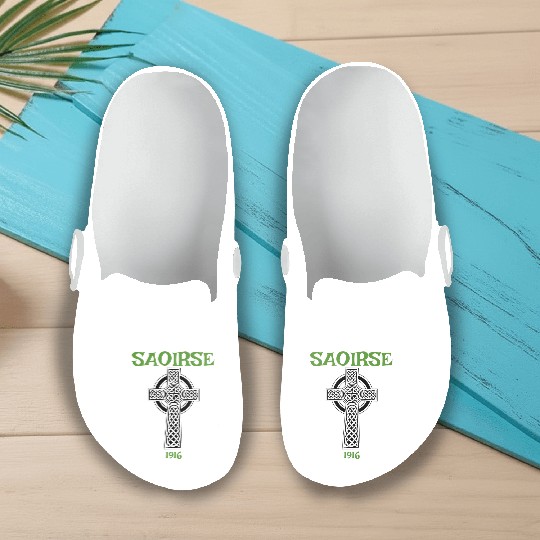 Saoirse Meaning Freedom Irish Republican With Celt Slip On Clogs