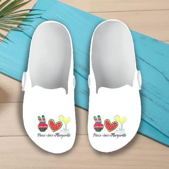 Peace Love Margarita for Plus Size Slip On Clogs