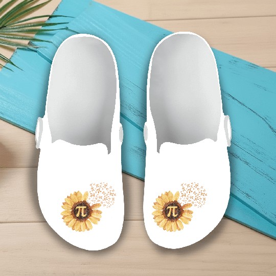 Pi Pi Day Sunflower Attire Math Slip On Clogs