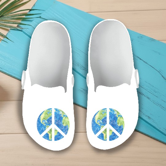 Peace On Earth World Peace Sign Slip On Clogs