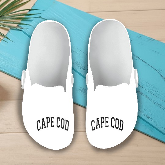 Cape Cod Massachusetts Varsity Style Black Text Slip On Clogs