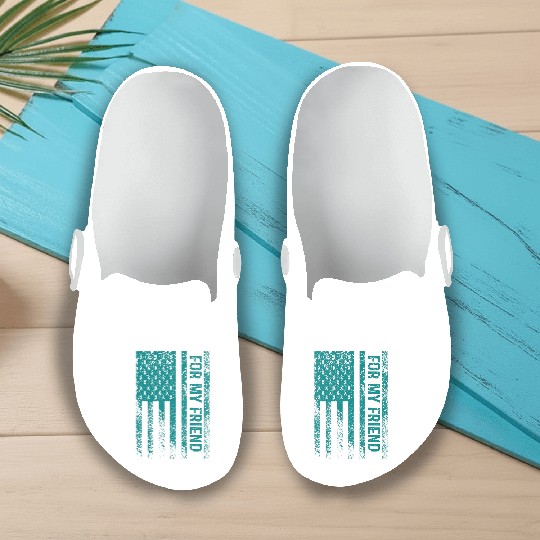 For My Friend Ovarian Cancer Awareness Slip On Clogs