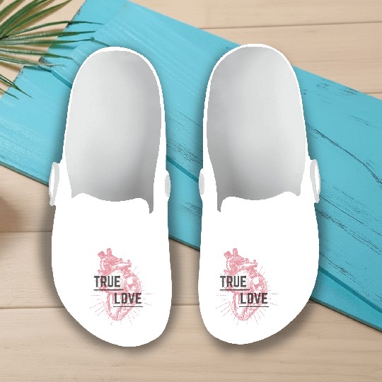 True Love Heart Design Slip On Clogs