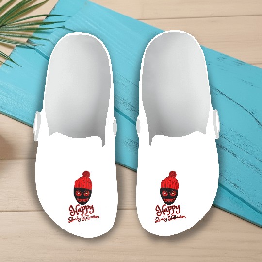 happy bloody Halloween sarcastic fun horror Slip On Clogs