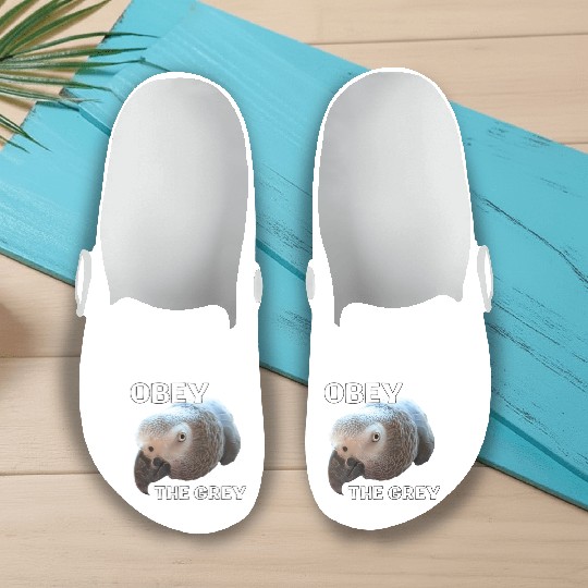 Obey The Grey - African Grey Parrot Slip On Clogs