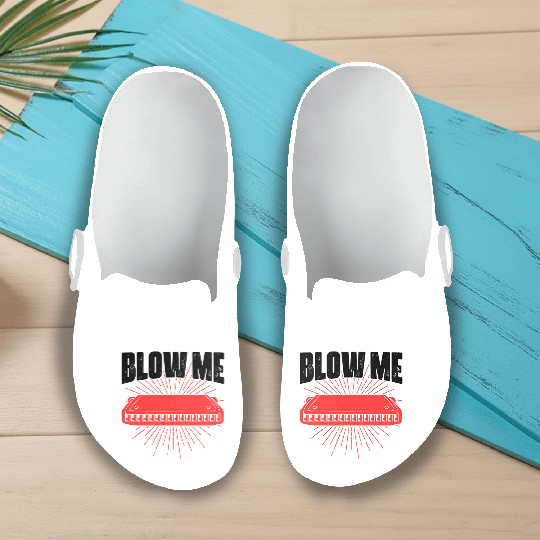 Blow Me Harmoa Wind Instrut Jazz Music Slip On Clogs