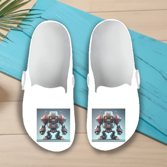 Angry 3D Robot Slip On Clogs
