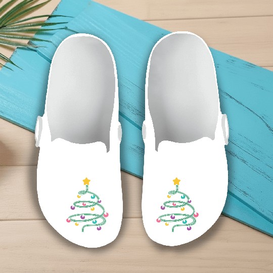 Christmas Light Christmas Tree Slip On Clogs