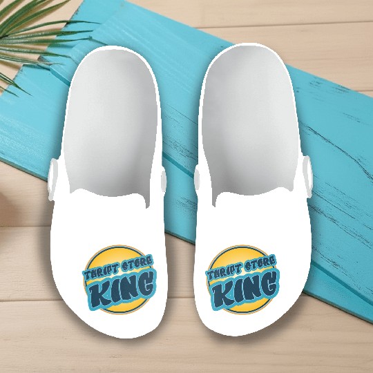 Thrift Store Kking blue orange Slip On Clogs