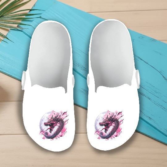 Japanese Dragon Cool Oriental Asian Dragon Humor Slip On Clogs