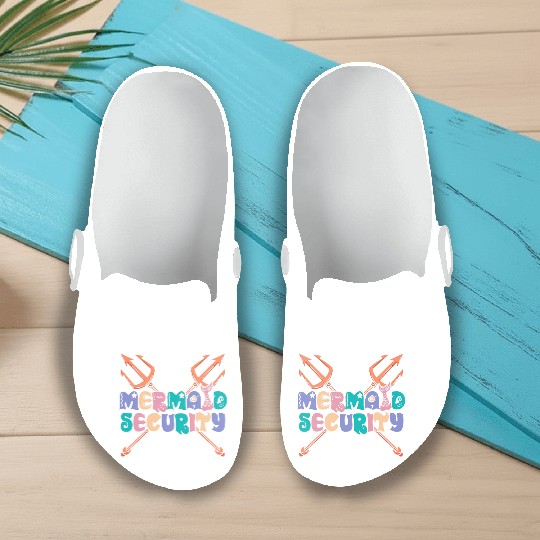 Mermaid Security Spear Decorations Fantasy Mermaid Slip On Clogs